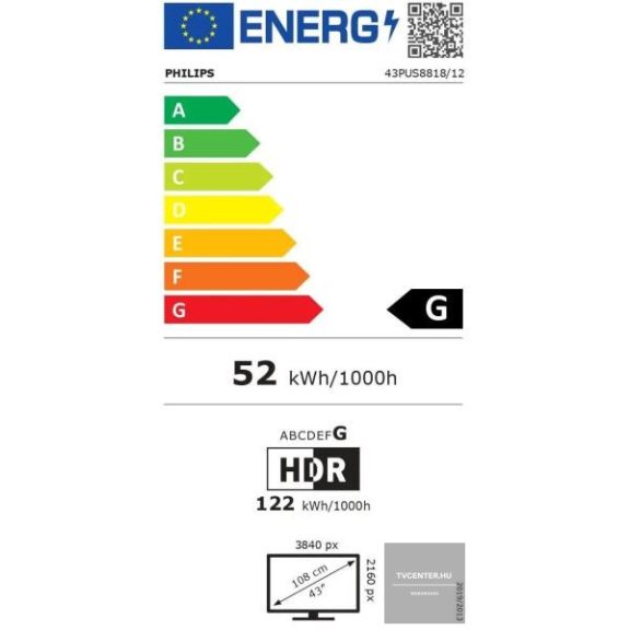 Philips The One 43PUS8818/12 Ultra HD 4K 120Hz Ambilight televízió 43" (108cm) Philips The One 43PUS8818/12 Ultra HD 4K 120Hz Ambilight televízió 43" (108cm)