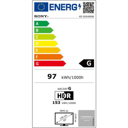 Sony Bravia KE-55XH9096BAEP 4K Ultra HD HDR Android Smart LED televízió, 55" (139 cm)